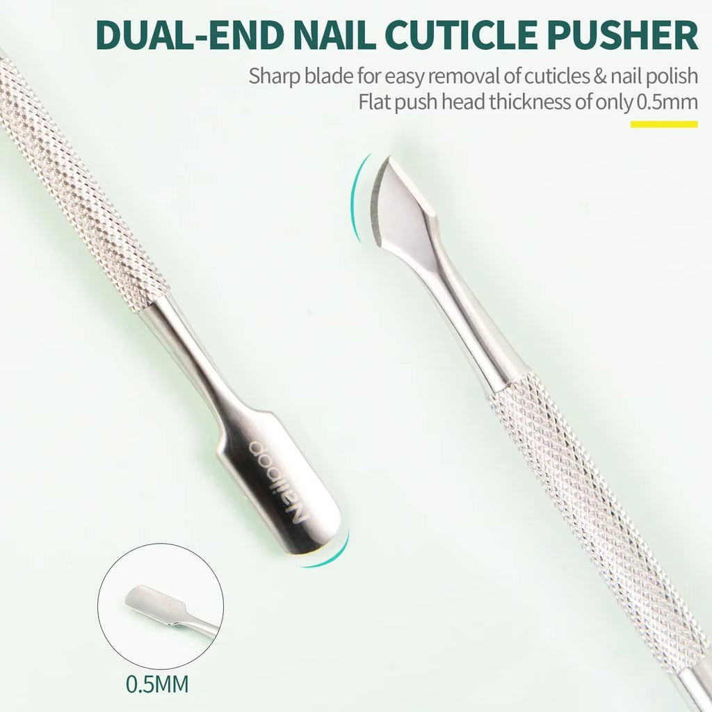 Nailpop Professional Stainless Steel Nail Cutter Scissor Nippers Function Cuticle Pusher Remover Manicure Nail Art Care Tool Kit